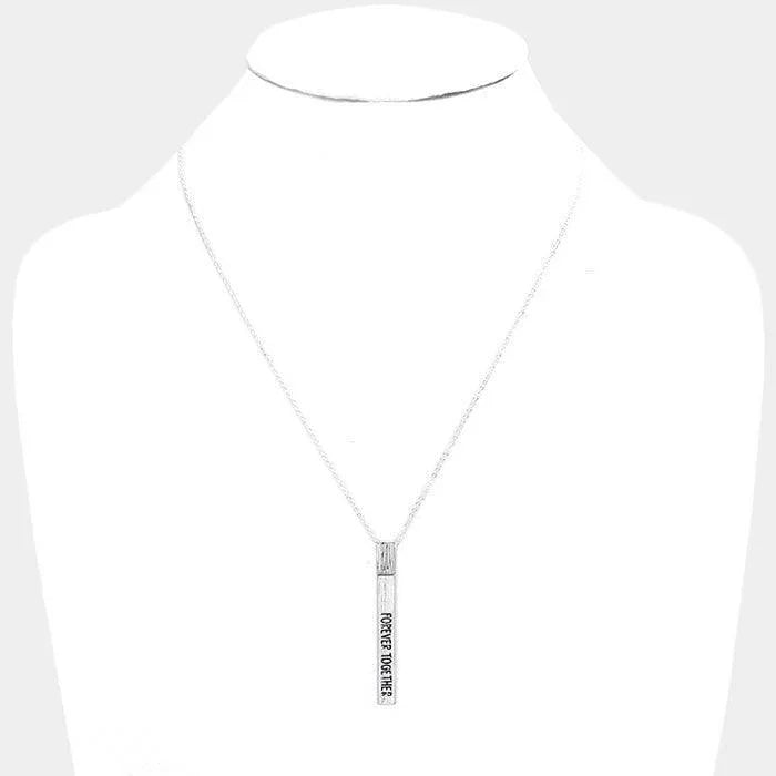 "Forever Together" Metal Bar Pendant Necklace - Jewelry Store by Erik Rayo