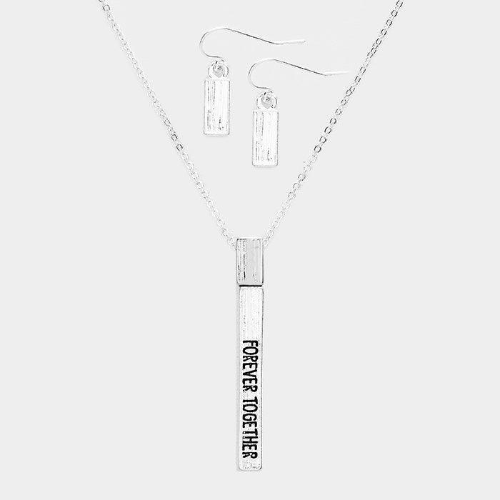 "Forever Together" Metal Bar Pendant Necklace - Jewelry Store by Erik Rayo