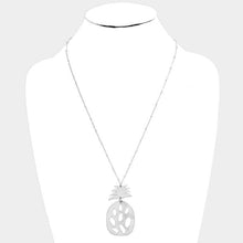 Load image into Gallery viewer, Silver Cut out Pineapple Link Pendant Necklace
