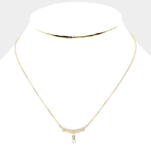 Load image into Gallery viewer, Gold Gold Dipped Cubic Zirconia Pearl Pendant Necklace
