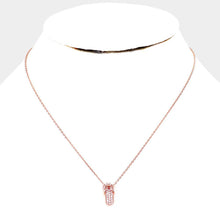 Load image into Gallery viewer, Rose Gold Gold Dipped CZ Pave Flip Flop Pendant Necklace
