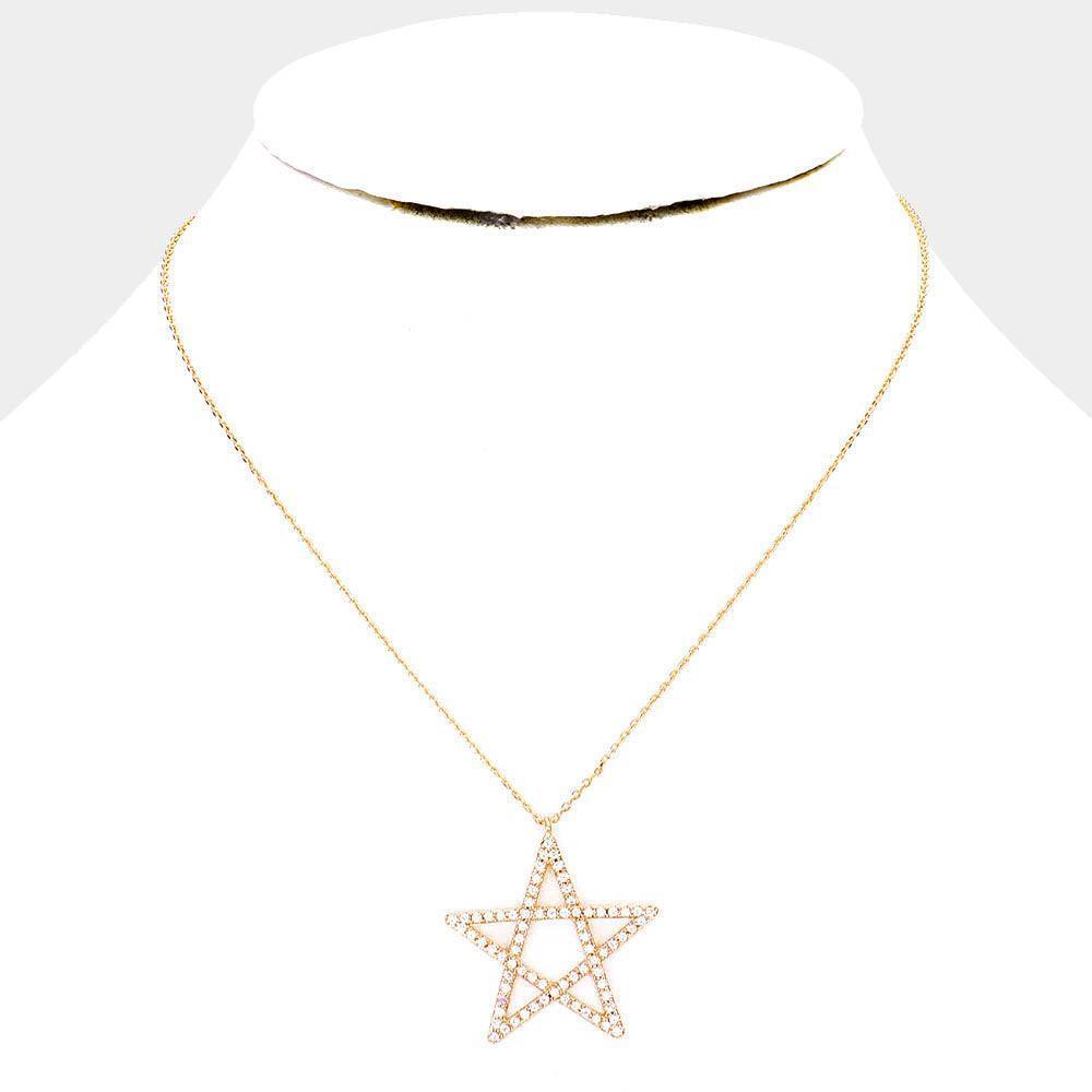 Gold Gold Dipped CZ Pave Star Pendant Necklace - Jewelry Store by Erik Rayo