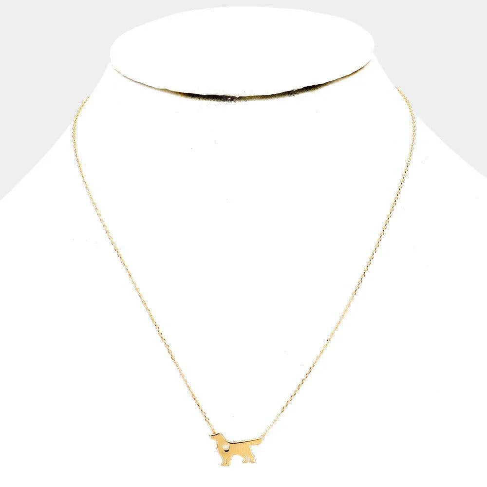 Gold Gold Dipped Dachshund Heart Dog Pendant Necklace - Jewelry Store by Erik Rayo