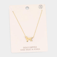 Load image into Gallery viewer, Gold Gold Dipped Dachshund Heart Dog Pendant Necklace
