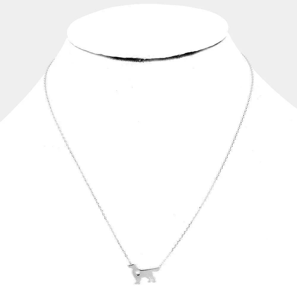Gold White Gold Dipped Dachshund Heart Dog Pendant Necklace - Jewelry Store by Erik Rayo