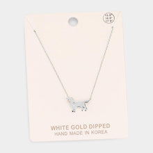 Load image into Gallery viewer, Gold White Gold Dipped Dachshund Heart Dog Pendant Necklace
