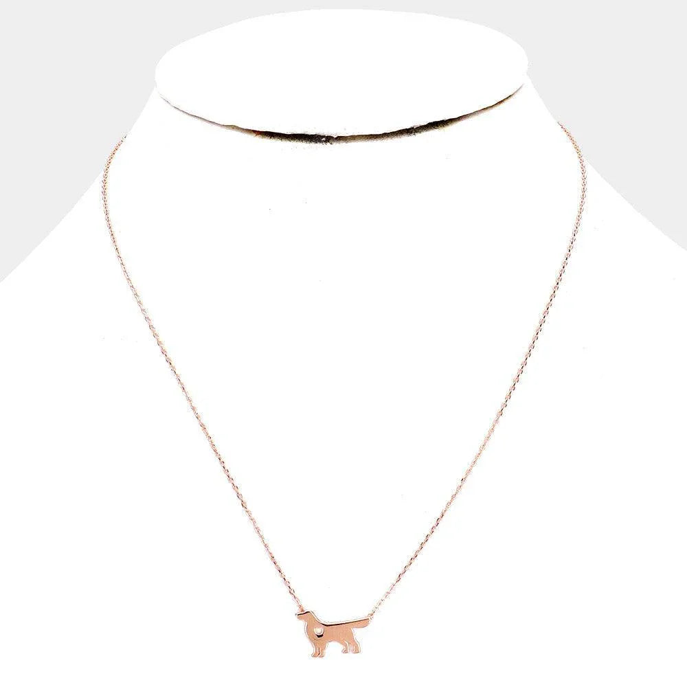 Rose Gold Gold Dipped Dachshund Heart Dog Pendant Necklace - Jewelry Store by Erik Rayo