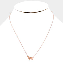 Load image into Gallery viewer, Rose Gold Gold Dipped Dachshund Heart Dog Pendant Necklace
