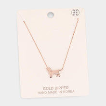 Load image into Gallery viewer, Rose Gold Gold Dipped Dachshund Heart Dog Pendant Necklace
