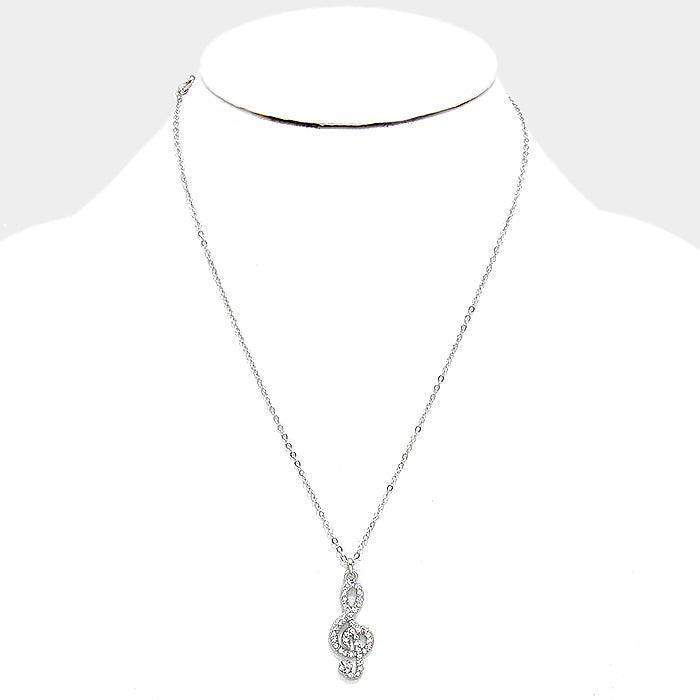 Crystal treble clef pendant necklace - Jewelry Store by Erik Rayo