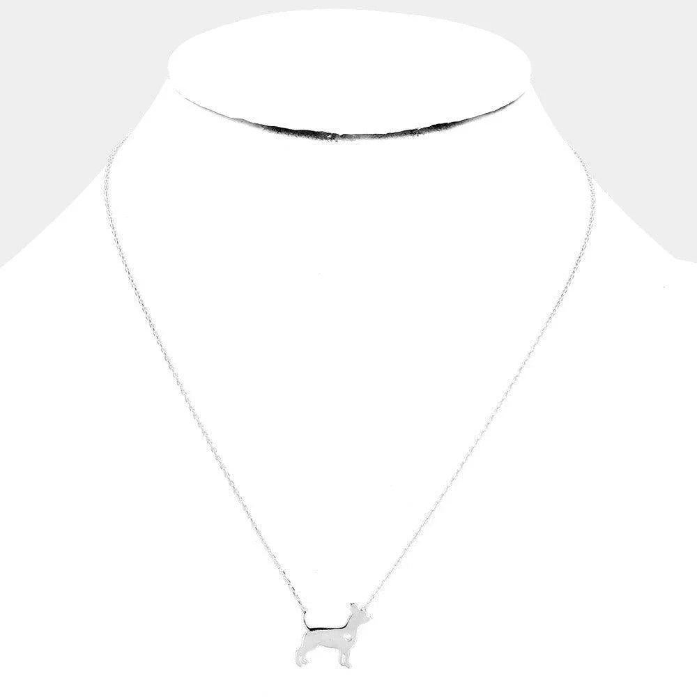 Gold White Gold Dipped French Boston Terrier Dog Heart Pendant Necklace - Jewelry Store by Erik Rayo
