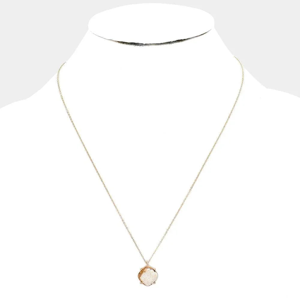 Gold Natural Stone Pendant Necklace - Jewelry Store by Erik Rayo
