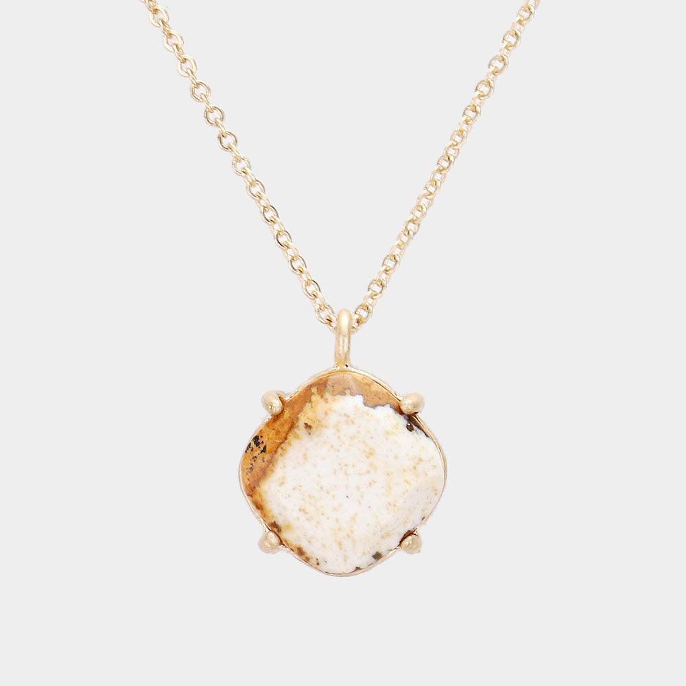 Gold Natural Stone Pendant Necklace - Jewelry Store by Erik Rayo