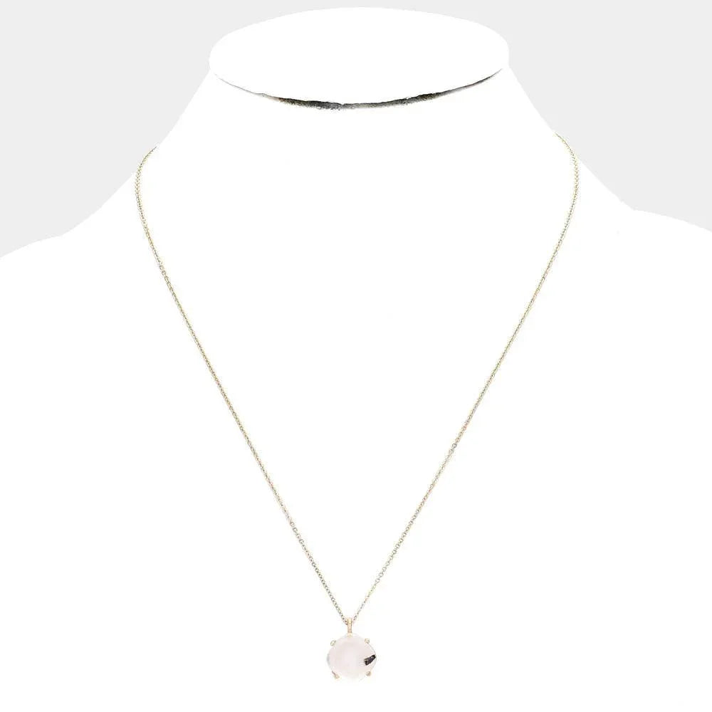 Gold Natural Stone Pendant Necklace - Jewelry Store by Erik Rayo