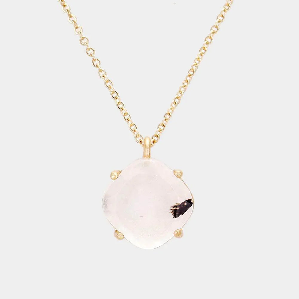 Gold Natural Stone Pendant Necklace - Jewelry Store by Erik Rayo