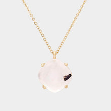 Load image into Gallery viewer, Gold Natural Stone Pendant Necklace
