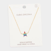 Load image into Gallery viewer, Gold Gold Dipped Cubic Zirconia Star Pendant Necklace
