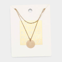 Load image into Gallery viewer, Gold Monogram Round Metal Pendant Necklace
