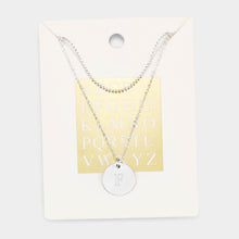 Load image into Gallery viewer, Silver Monogram Round Metal Pendant Necklace
