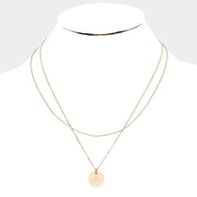 Load image into Gallery viewer, Gold Monogram Round Metal Pendant Necklace
