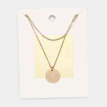 Load image into Gallery viewer, Gold Monogram Round Metal Pendant Necklace
