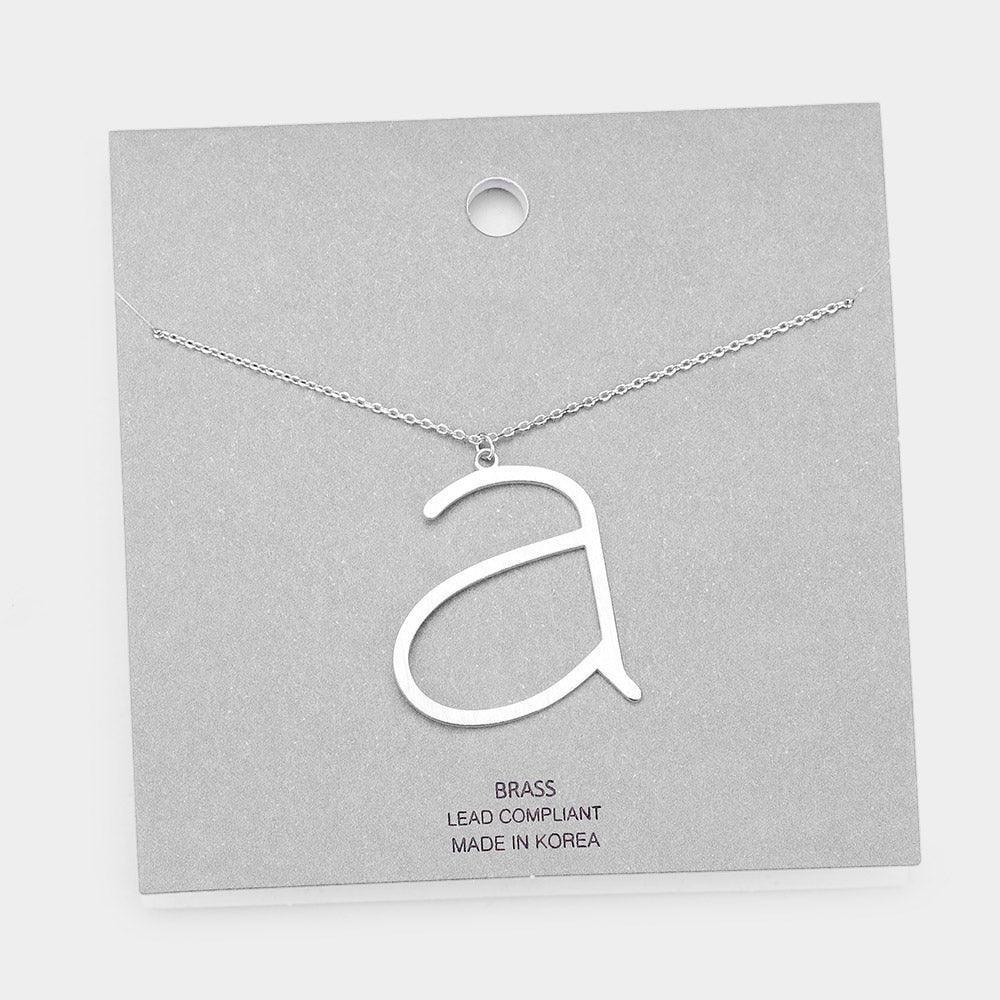 Letter A Brass Monogram Metal Pendant Necklace - Jewelry Store by Erik Rayo