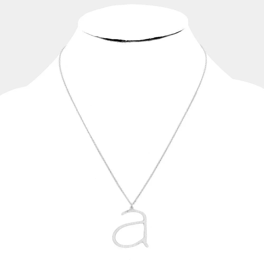 Letter A Brass Monogram Metal Pendant Necklace - Jewelry Store by Erik Rayo