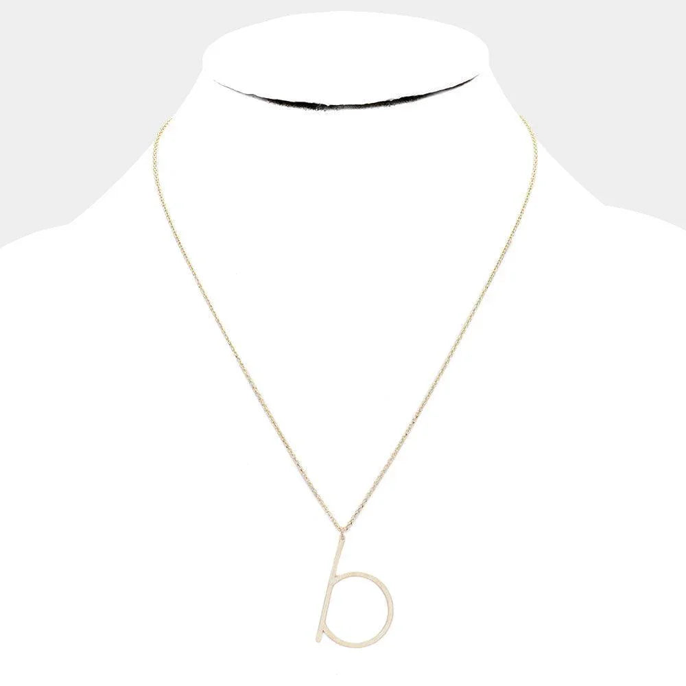 Letter B Brass Monogram Metal Pendant Necklace - Jewelry Store by Erik Rayo