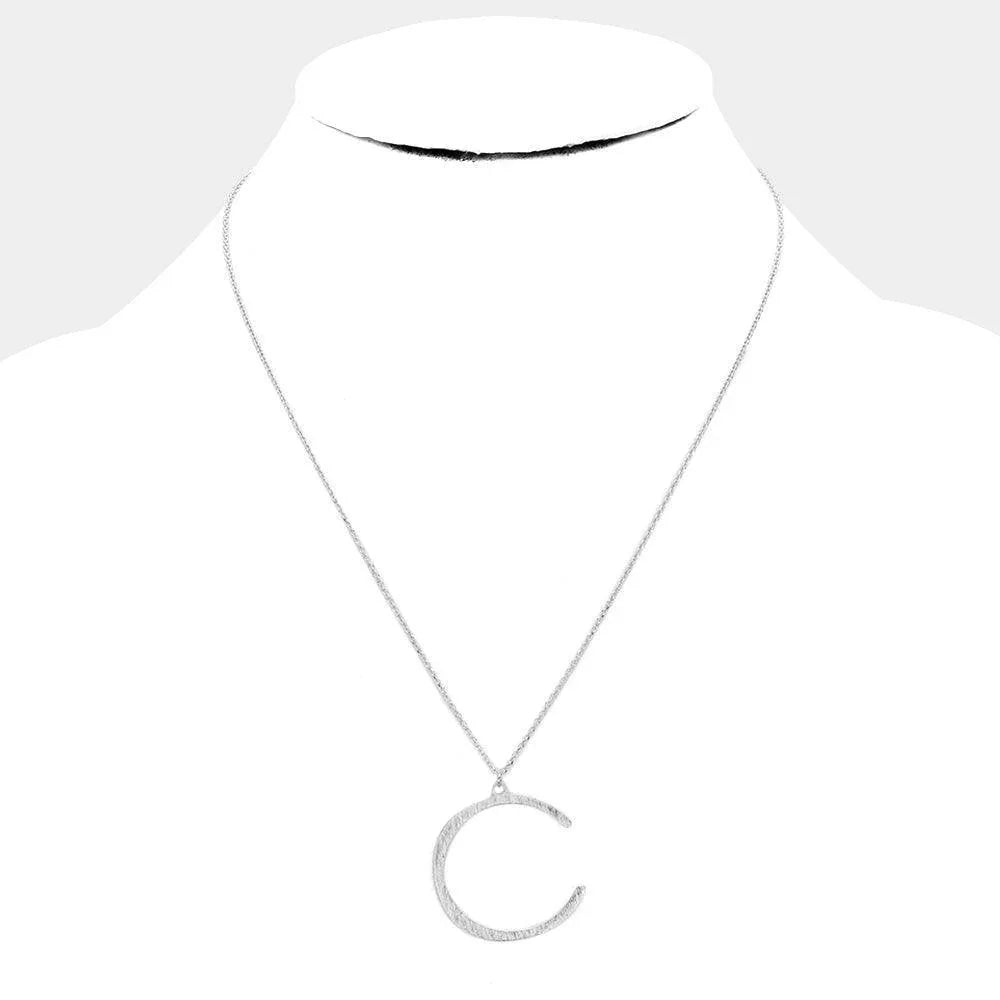 '-c- Brass Monogram Metal Pendant Necklace - Jewelry Store by Erik Rayo