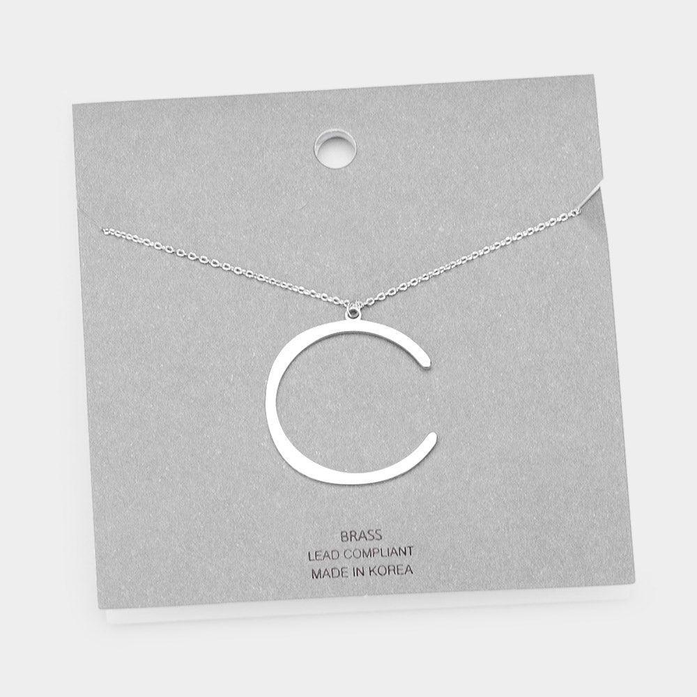 '-c- Brass Monogram Metal Pendant Necklace - Jewelry Store by Erik Rayo