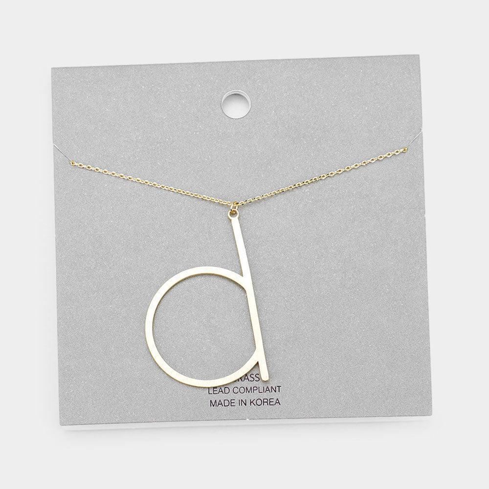 Letter D Brass Monogram Metal Pendant Necklace - Jewelry Store by Erik Rayo