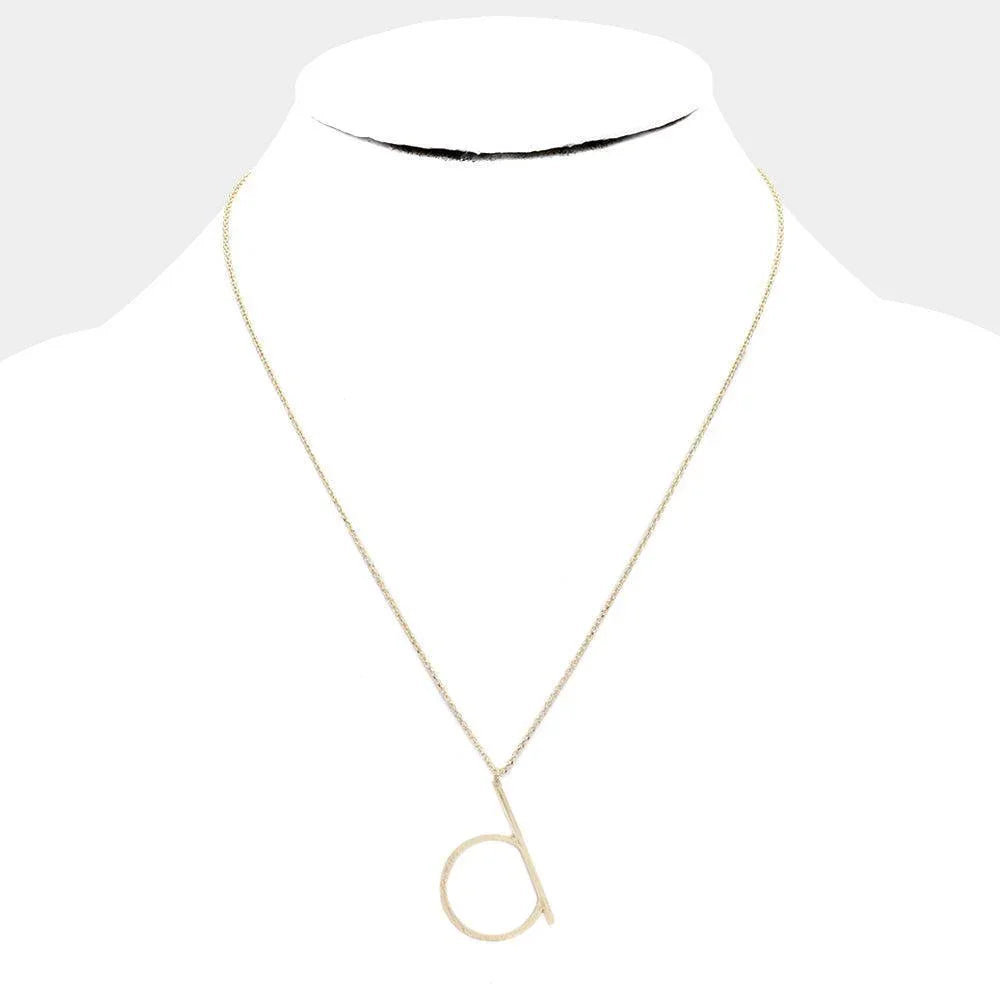 Letter D Brass Monogram Metal Pendant Necklace - Jewelry Store by Erik Rayo