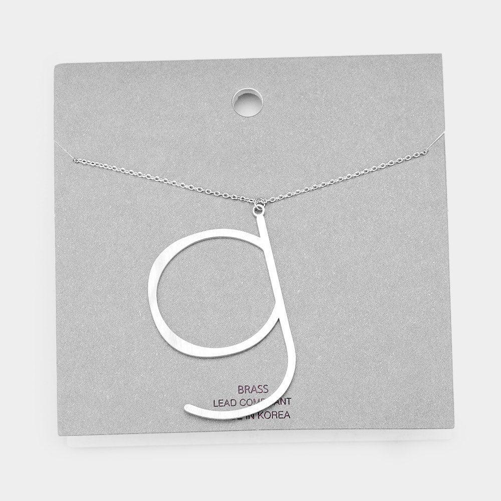 Letter G Brass Monogram Metal Pendant Necklace - Jewelry Store by Erik Rayo