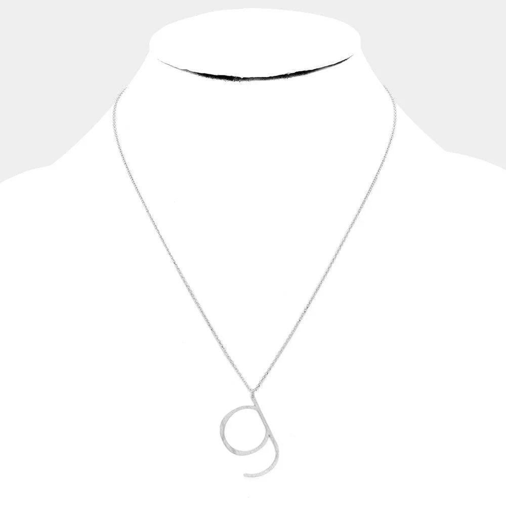 Letter G Brass Monogram Metal Pendant Necklace - Jewelry Store by Erik Rayo