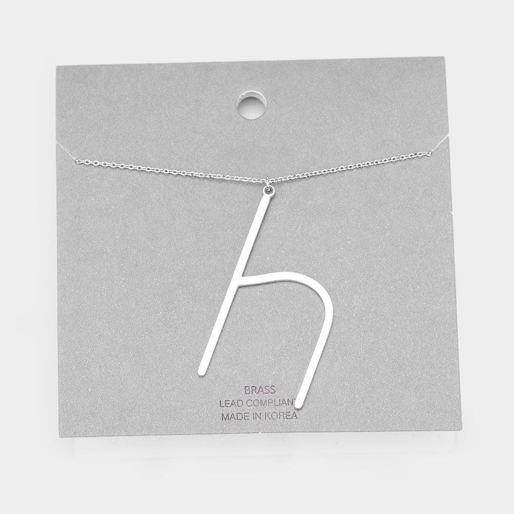 Letter H Brass Monogram Metal Pendant Necklace - Jewelry Store by Erik Rayo