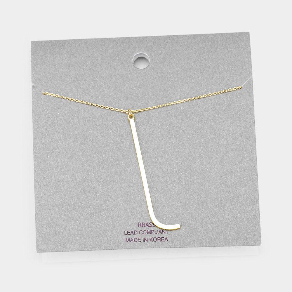 Letter L Brass Monogram Metal Pendant Necklace - Jewelry Store by Erik Rayo
