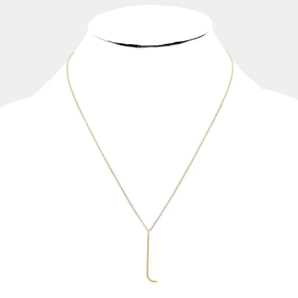 Letter L Brass Monogram Metal Pendant Necklace - Jewelry Store by Erik Rayo