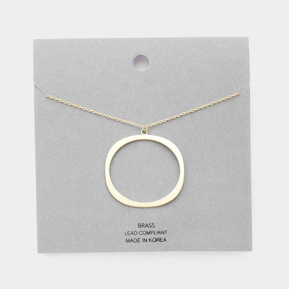 Letter O Brass Monogram Metal Pendant Necklace - Jewelry Store by Erik Rayo