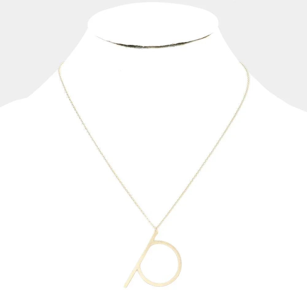 Letter P Brass Monogram Metal Pendant Necklace - Jewelry Store by Erik Rayo