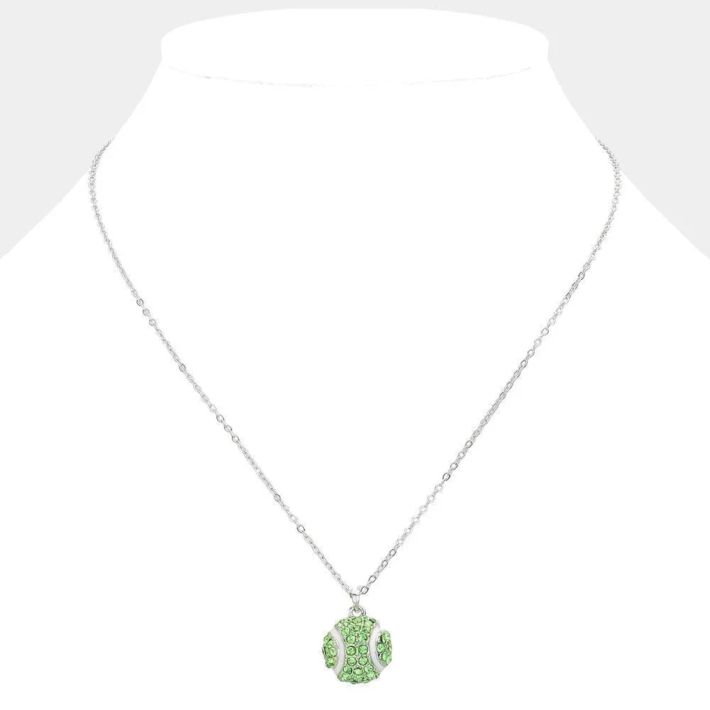 Stone Paved Baseball Pendant Necklace - Jewelry Store by Erik Rayo
