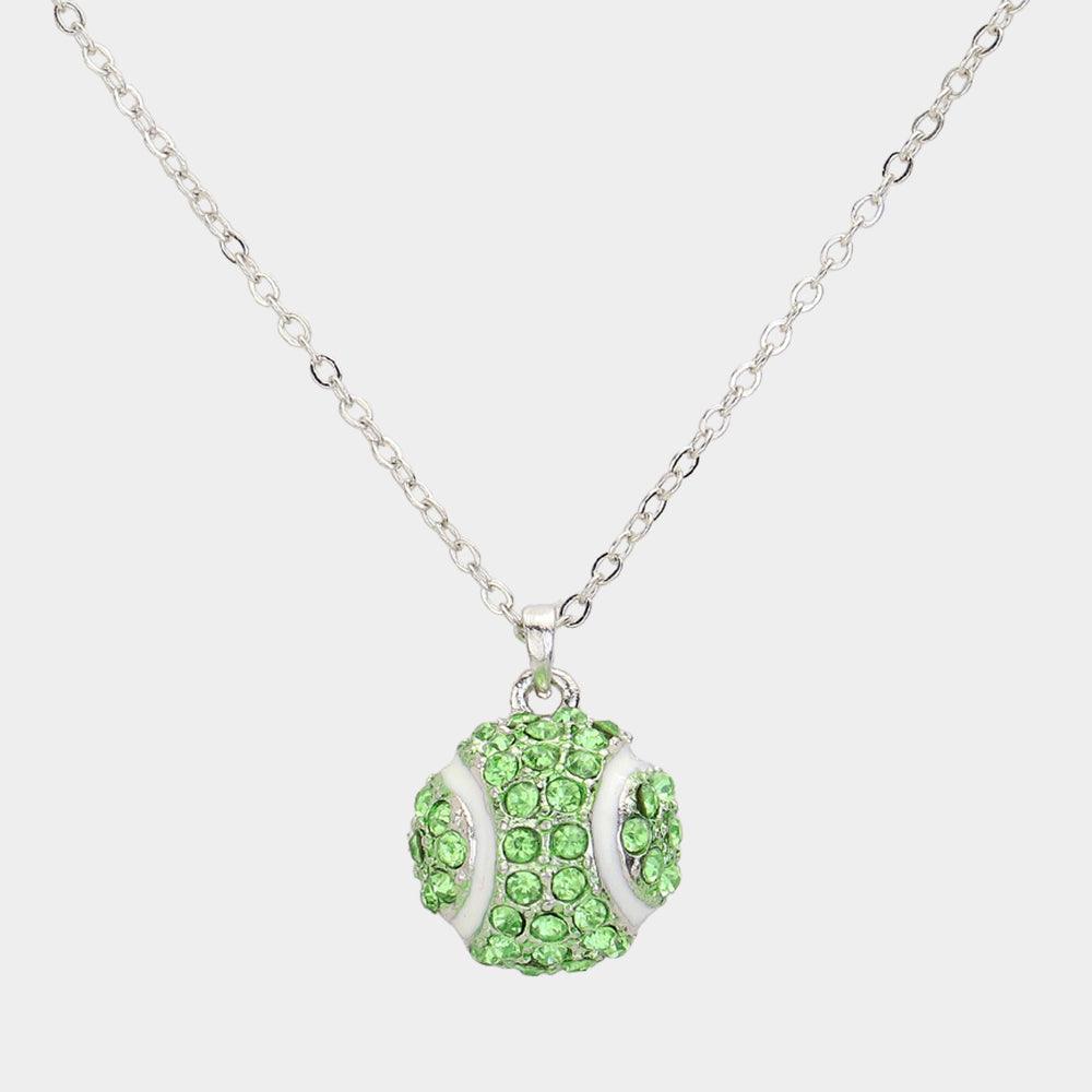 Stone Paved Baseball Pendant Necklace - Jewelry Store by Erik Rayo