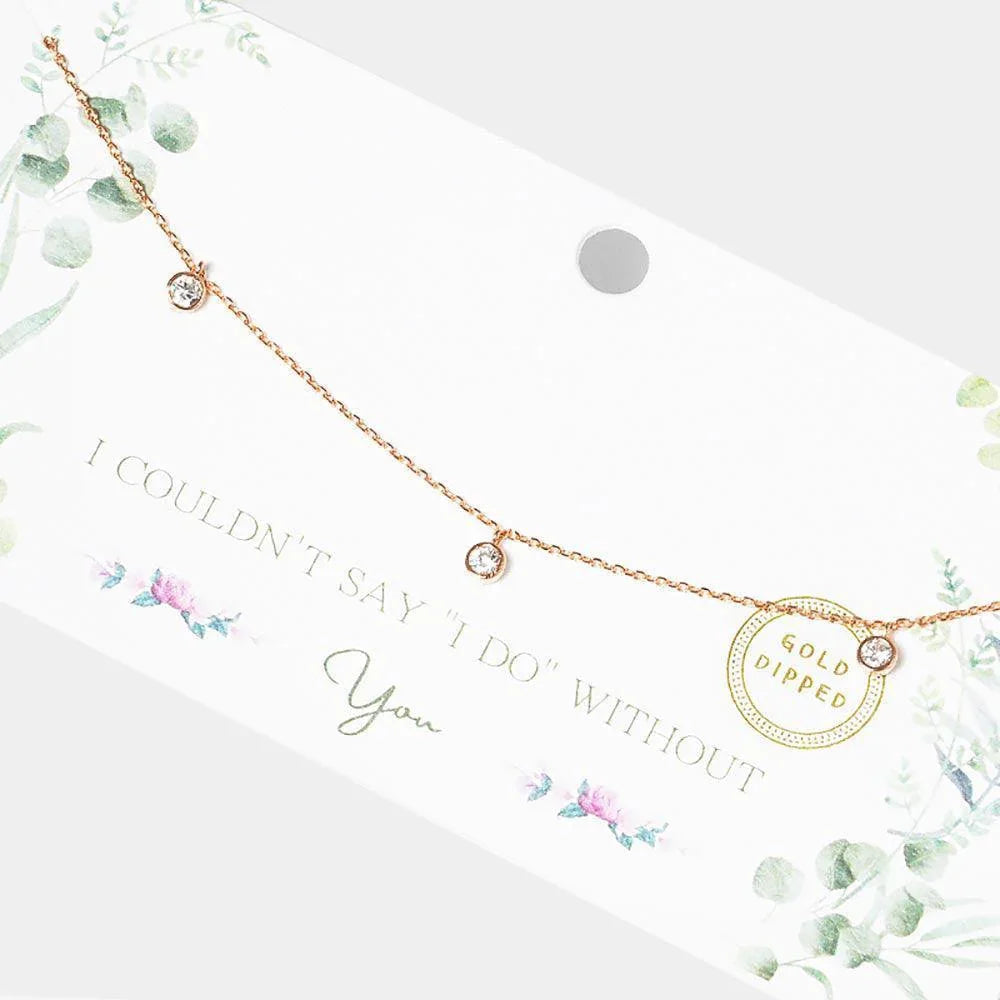 Rose Gold Gold Dipped Triple Round CZ Pendant Necklace - Jewelry Store by Erik Rayo