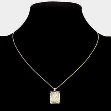 Load image into Gallery viewer, Letter Y Brass Metal Rectangle Monogram Pendant Necklace
