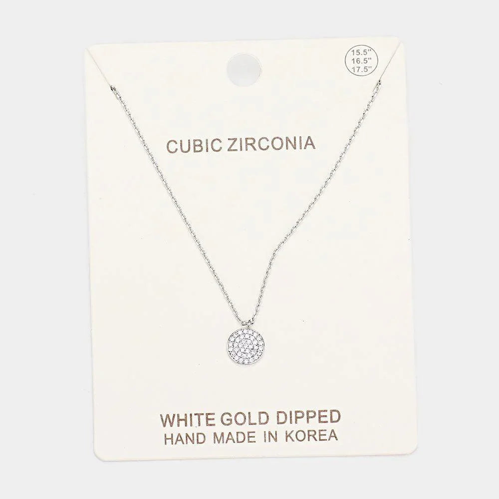 Gold White Gold Dipped CZ Pave Pendant Necklace - Jewelry Store by Erik Rayo
