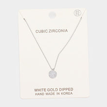 Load image into Gallery viewer, Gold White Gold Dipped CZ Pave Pendant Necklace
