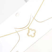 Load image into Gallery viewer, Gold Gold Dipped CZ Quatrefoil Pendant Necklace
