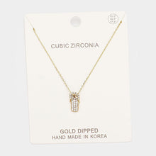 Load image into Gallery viewer, Gold Gold Dipped CZ Flip Flop Pendant Necklace
