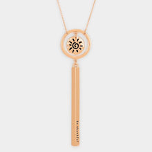 Load image into Gallery viewer, Rose Gold Be thankful _ Patterned Sun Necklace
