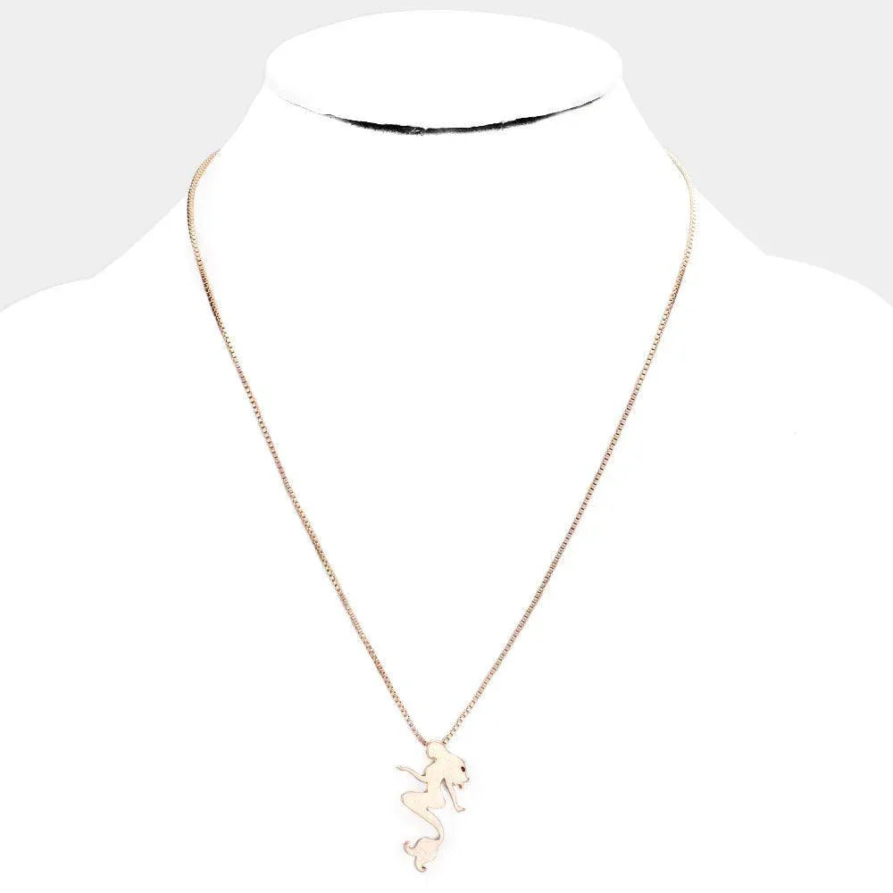Gold Metal Mermaid Pendant Necklace - Jewelry Store by Erik Rayo