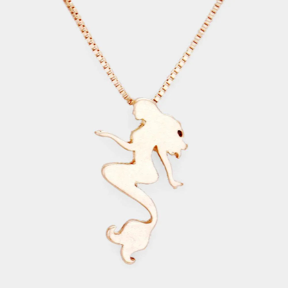 Gold Metal Mermaid Pendant Necklace - Jewelry Store by Erik Rayo